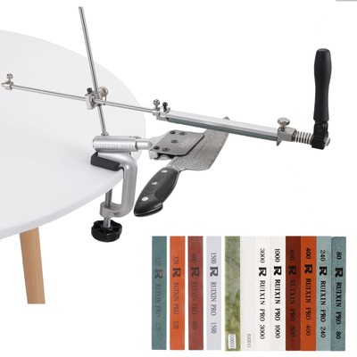 RUIXIN PRO RX-008 Fixed-Angle Knife Sharpener Kit System with 12 Whetstones, ...