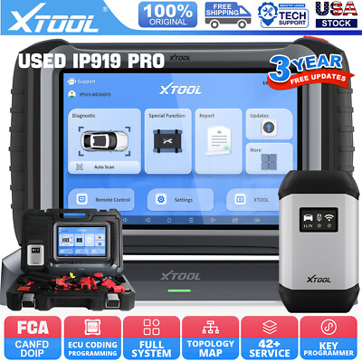 USED XTOOL IP919 PRO FCA Scanner E/CU Programming Coding Topology Diagnostic MAP