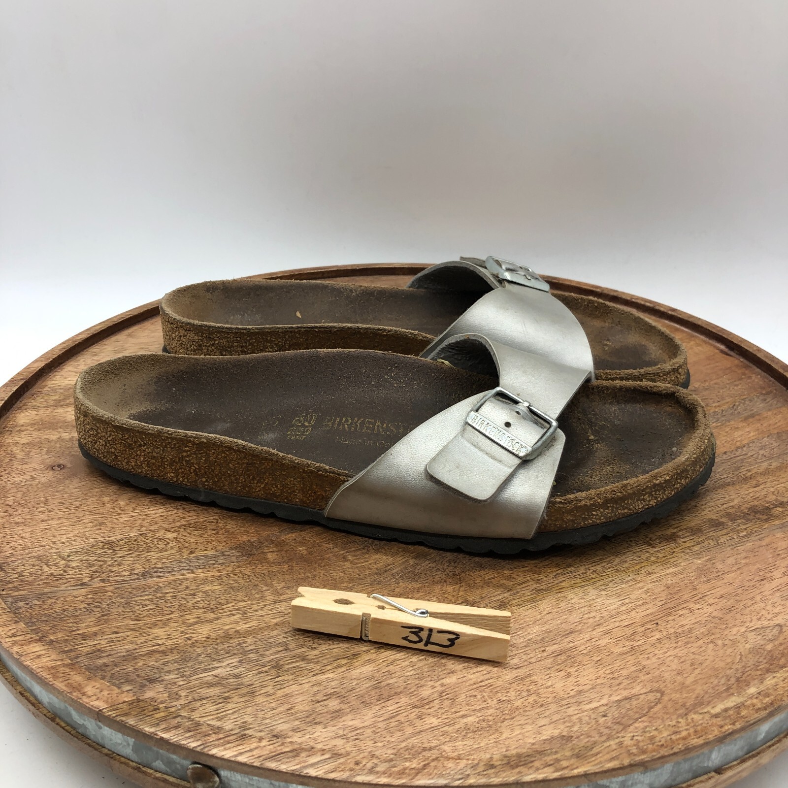 Birkenstock Madrid Women's Size 40 US 9 Silver Birko-Flor