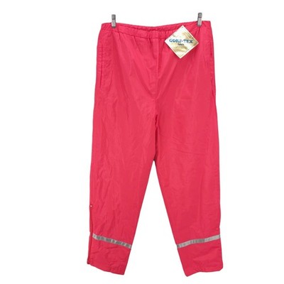 NEW LL BEAN Pink Vintage GORE-TEX Ski Pants Drawstring Ankle Zip Men's MEDIUM