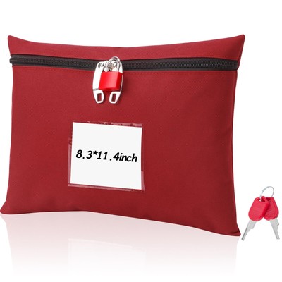 Cash Bag with Lock and 2 Keys Money Bag For Cash With Lock 11.4 * 8.3inch Mon...