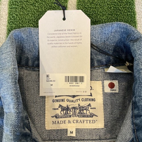 Pre-owned Levi's Made & Crafted Boyfriend Trucker Japanese Denim Jacket Women's Sz M $248 In Bottle Blue