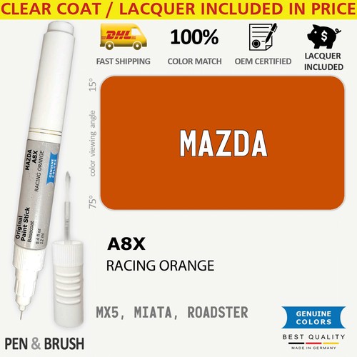 A8X Touch Up Paint for Mazda Orange MX5 MIATA ROADSTER RACING