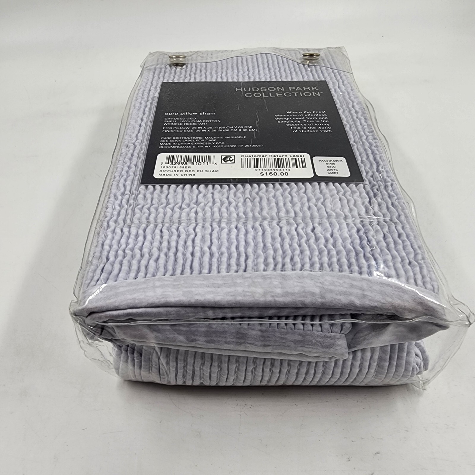 Hudson Park Collection Diffused Geo Euro Pillow Sham 26inx26in Gray Zip Closure+ - Picture 16 of 19