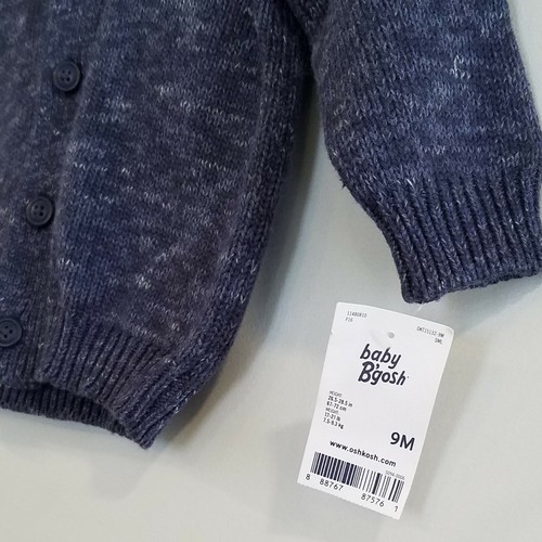 New! Baby B'gosh 9 Month Boys Navy Blue Cardigan Sweater Dressy Hipster Easter