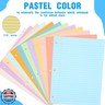 PerKoop 12 Pack 600 Sheets Colored Lined Paper Bulk Wide Ruled 8 x 10.5 Inches, Pastel Loose Leaf Notebook Paper 3 Hole Punched Filler for Back School Classroom Supplies(Sweet Color)