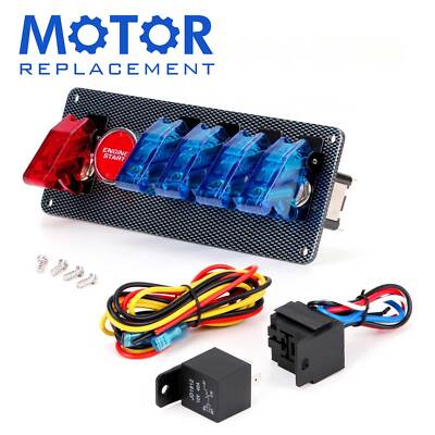  12V Ignition Switch Panel for Race Car Ignition Starter Switches 6 in 1