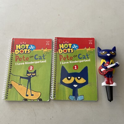 Hot Dots Jr. PETE THE CAT Educational Interactive K Books 1 & 2 With Pen