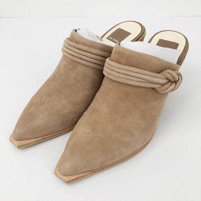 DOLCE VITA Women's Sita Suede Heel Mules Size 10 Taupe Pointed Toe NWOB