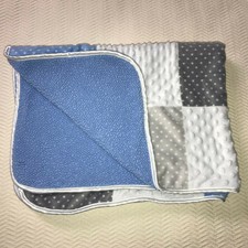 GEORGE BLUE SATIN BACK AND TRIM BABY BLANKET LOVEY SOFT ...