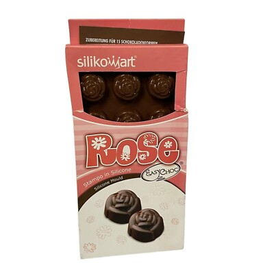 Silikomart Chocolate Jelly Candy Silicone Tray Mould Rose Shaped New