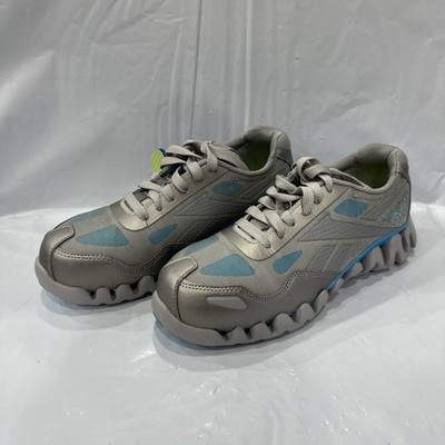 Reebok Zig Pulse RB323 Women's US 7 B Gray Blue EH Comp Toe Work Shoes EBS1419