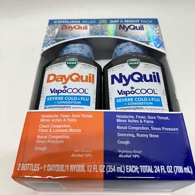 Vicks DayQuil + NyQuil VapoCOOL SEVERE Cold Flu and Congestion 12oz x 2PK  11/23