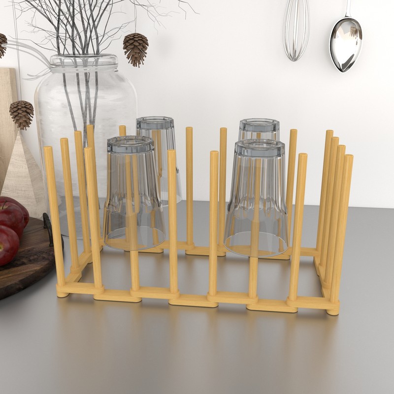 Bamboo Bottle Drying Rack Baby Bottle Drying Rack Portable Bottle Dryer Stand US
