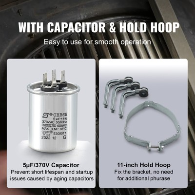 1/3HP Furnace Blower Motor 110-120V 4.4A 1075RPM 4 Speeds 48 Frame 1 Phase