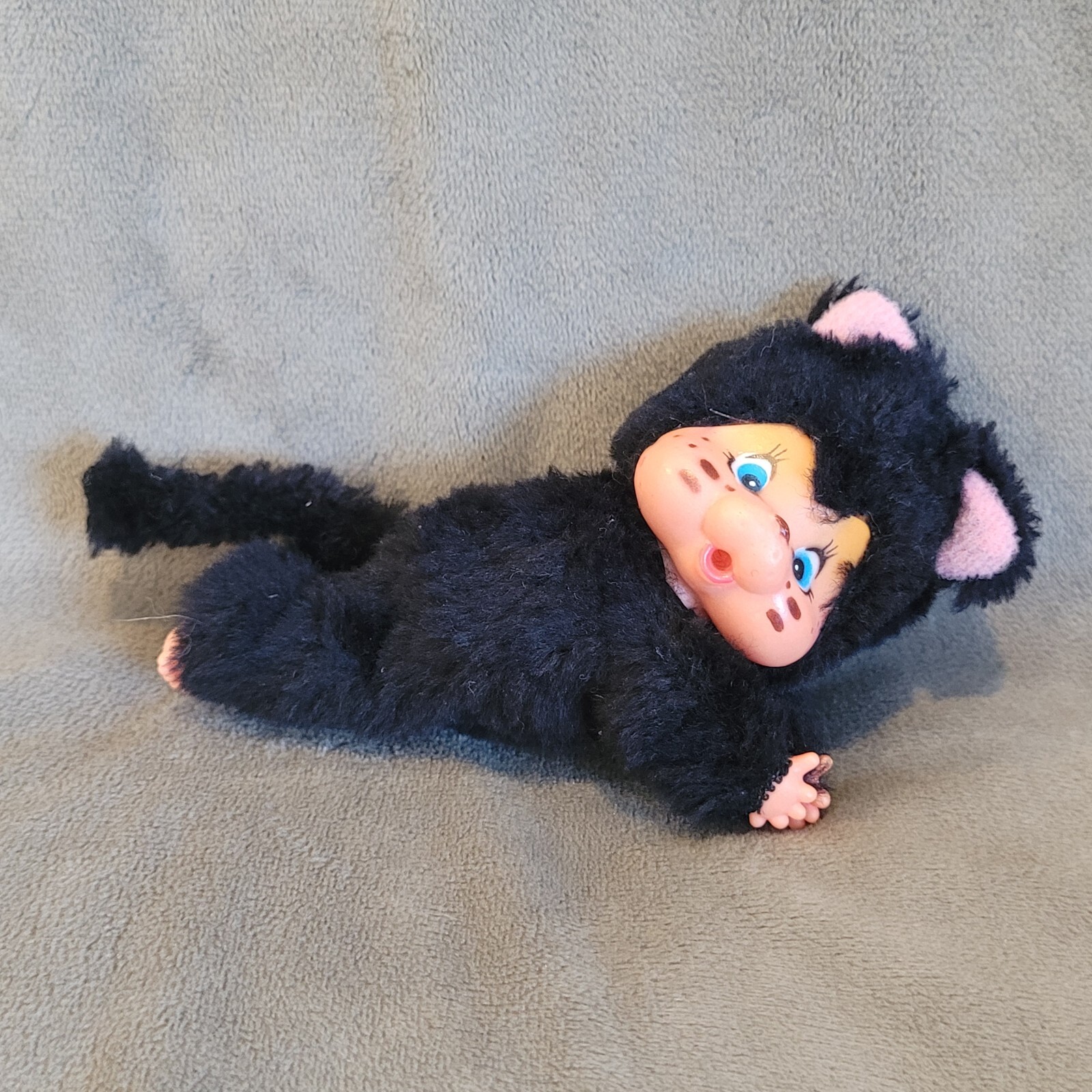 新品 ニャーミー NYAMY キーホルダー WASHINO 1369 モンチッチ Rare 1979 Nyamy Whashino Black Monchhichi Sekiguchi Plush