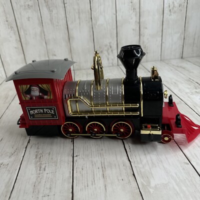 Blue Hat North Pole Junction Christmas Train Engine Only Tested Works