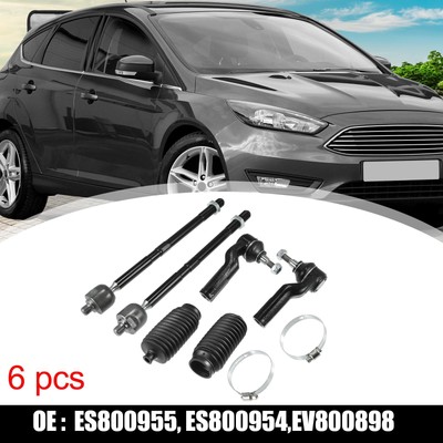 6pcs Front Inner Outer Tie Rod EV800898 for Ford Focus C-Max Escape