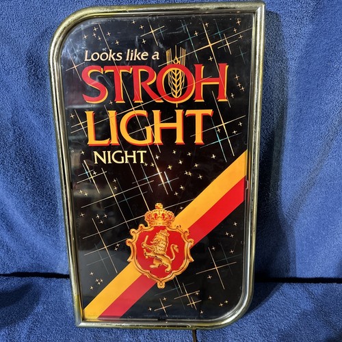 STROH LIGHT BEER★ナイトライトサイン看板★ビンテージUSA照明 VINTAGE STROH LIGHT BEER LIGHT UP SIGN | eBay