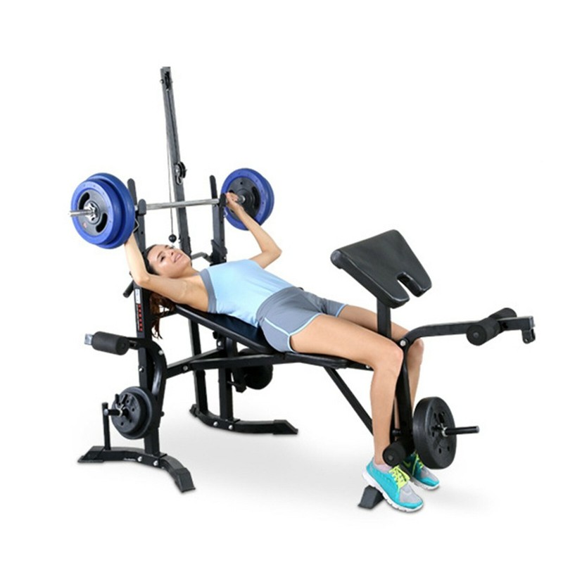 ADJUSTABLE LIFTING WEIGHT BENCH With Squat Rack Workout