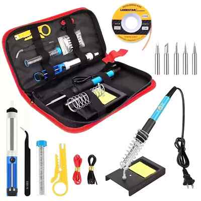 60W Electric Soldering Iron Welding Gun Tool Kit Solder Wire Desoldering Pumps
