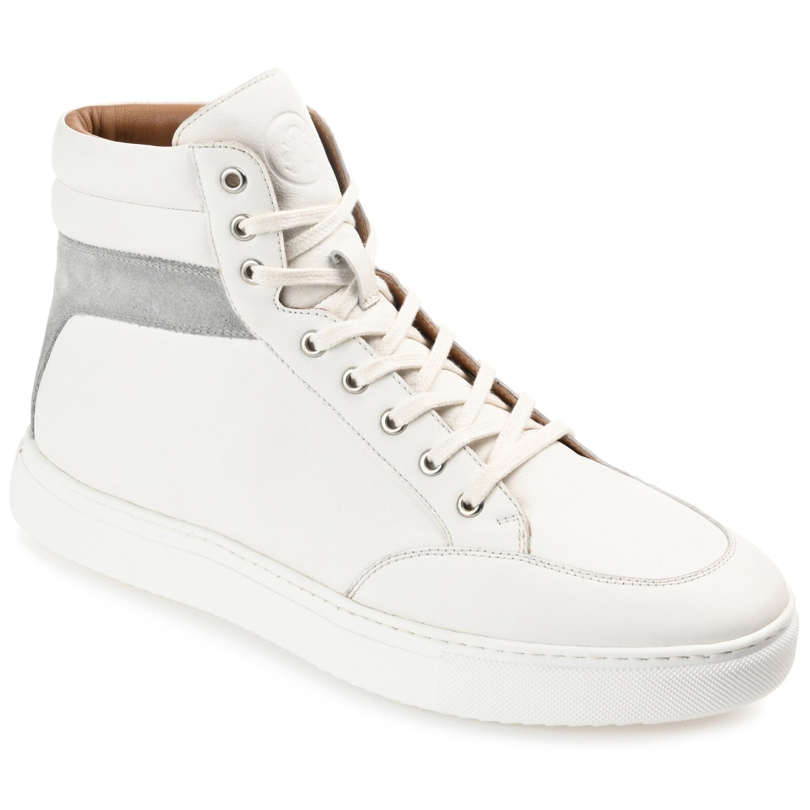 Thomas & Vine Z68111* Women's White Leather Caine High Top