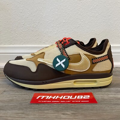 Travis Scott × Air Max 1 \"CACT.US Brown\" New Nike Air Max 1 Travis Scott Cactus Jack Baroque Brown