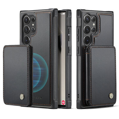 For Samsung S24 Ultra S23FE S22 Detachable Wallet Magnetic Card PU Leather Case 