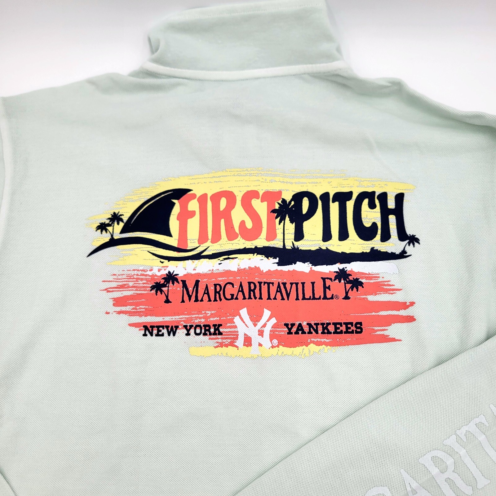 Margaritaville Island Reserve New York Yankees 2XL First Pitch 1/4 Zip MintGreen