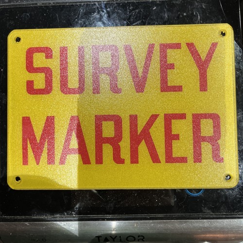 Vintage Survey Marker Sign