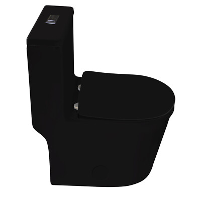 WinZo Open-Box Small Black Toilet Compact Design For Small Space Bathroom,Black