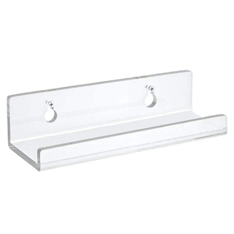 6PCS Floating Shelves Wall Mounted Clear Acrylic Shelves Record Wall Display 4"