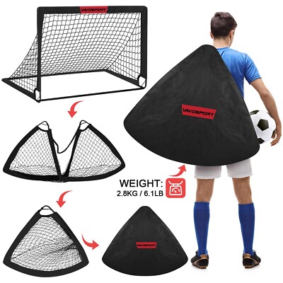 Kids Soccer Goals for Backyard Set - 2 of 4' x 3' Portable Soccer Goal Traini...