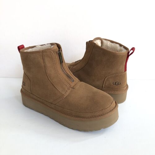UGG WOMEN NEUMEL PLATFORM ZIP CHESTNUT SHEARLING ANKLE SHOE UGG WOMEN NEUMEL PLATFORM ZIP CHESTNUT SHEARLING ANKLE SHOE