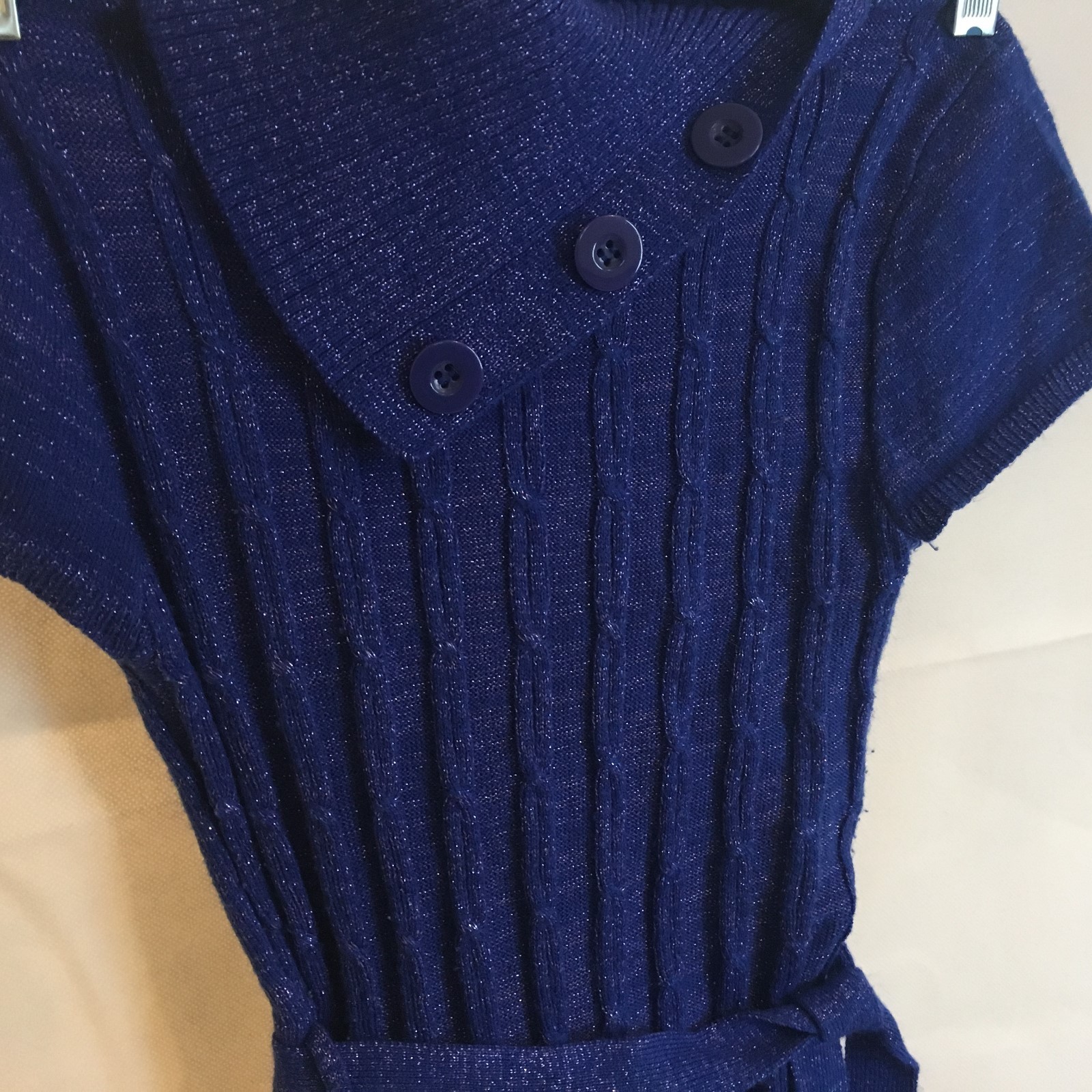 Sweater Project Kids Size Small 7/8 Royal Blue & Silver Girls Sweater Knit Shirt
