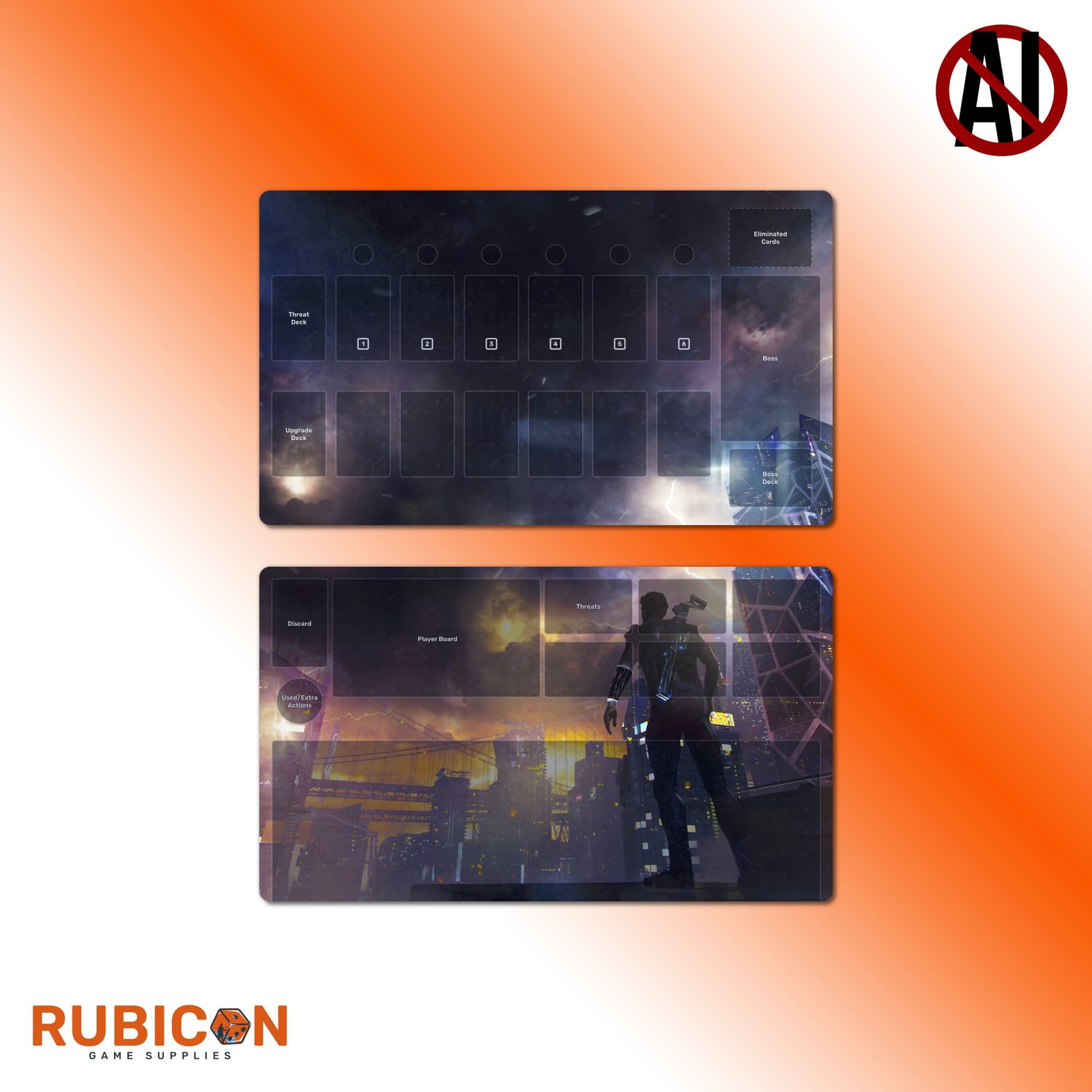Unstoppable Card Game Playmat Player Dashboard or Market Organizer Mat Double