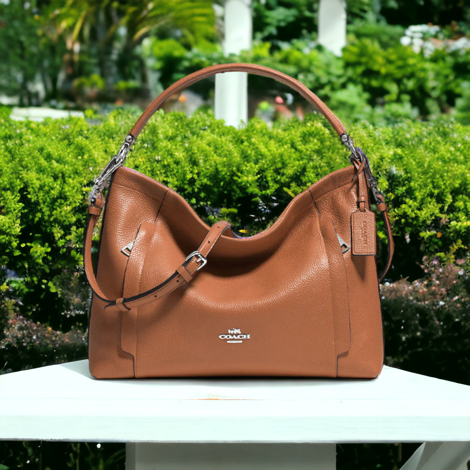 Neu mit Etikett Coach Hobo Tasche Scout aus genarbtem Leder 34312 silberfarben sattelfarben Schulter Crossbody 888067829846 eBay
