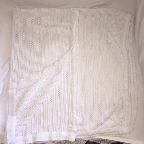 Solid Weiß Pullover Strick Baby Sicherheit Decke Gewebt Gestreift Gerippt