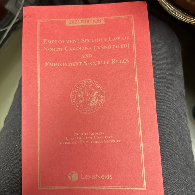 New 2023 Employment Security Law of North Carolina Lexis Nexis