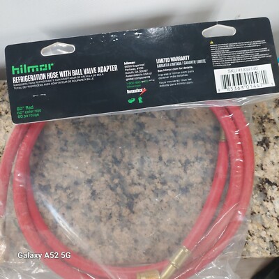 HILMOR REFRIGERATION HOSE WITH BALL VALVE ADAPTER RED