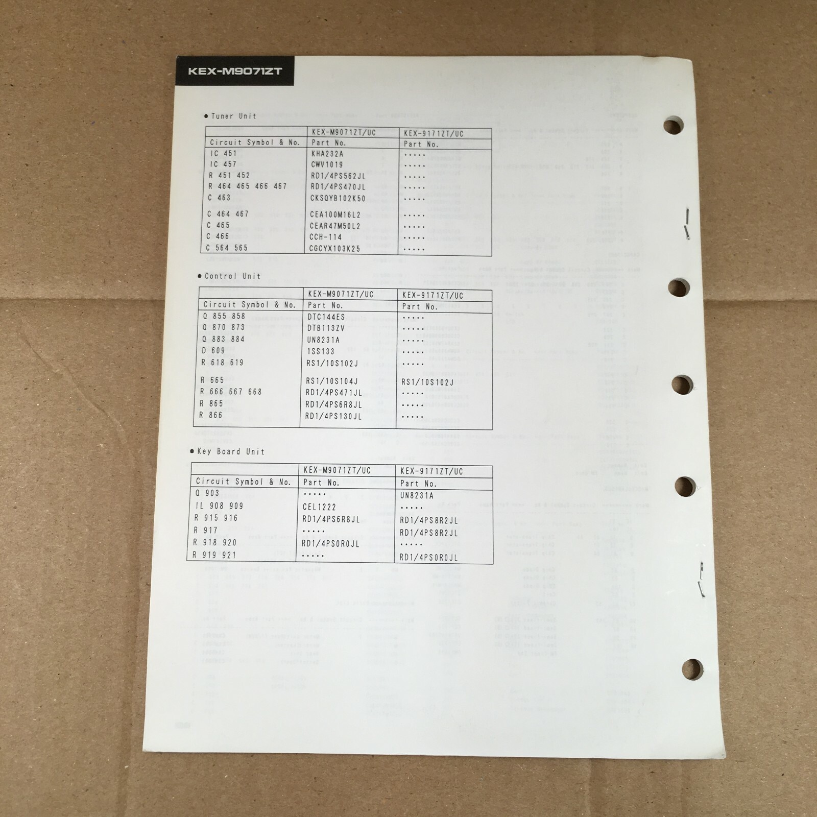 Pioneer Service Manual CRT1414 KEX-M9071ZT -9171ZT (installed in Lexus ES300)