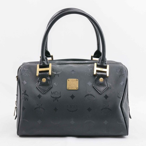 ★DE MERIEL★ VT Boston Bag Black VTBOSTON Authentic Vintage MCM Black Visetos Boston Bag | eBay