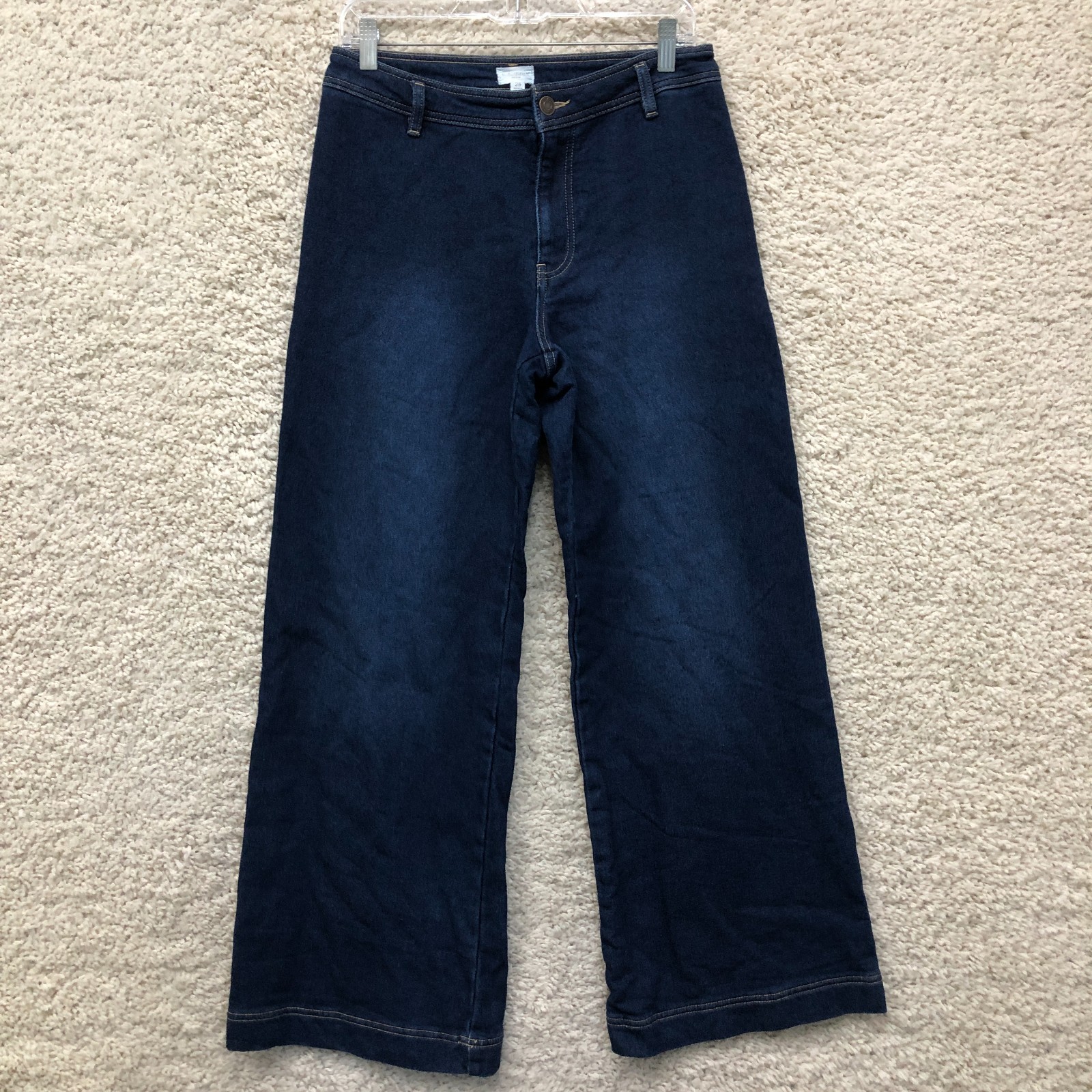 Z Supply Jeans 28 Womens Blue Denim Wide Leg Baggy Loose Fit Dark Wash Stretch