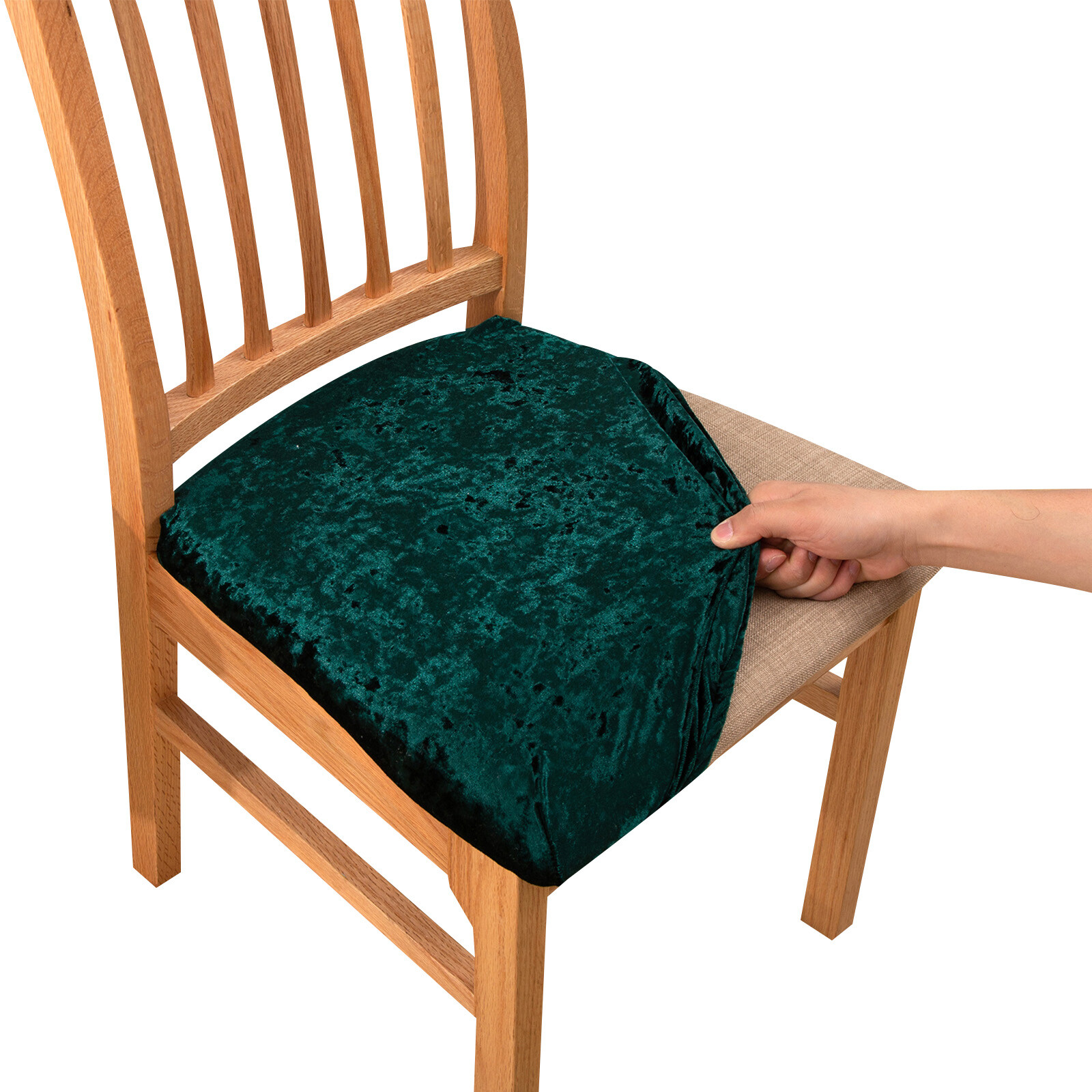 Dining Chair Velvet Chair Seat Covers Stretch Banquet Cushion Protector Party