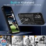 DEERLAMN Case for Samsung Galaxy S24+ Plus with Slide Camera Cover+Screen Protector (1 Pack), Rotated Ring Kickstand Military Grade Shockproof Protective Cover-Black