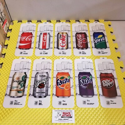 (10) ROYAL VENDORS 660 SODA VENDING MACHINE 12oz "CAN" VEND LABEL KIT