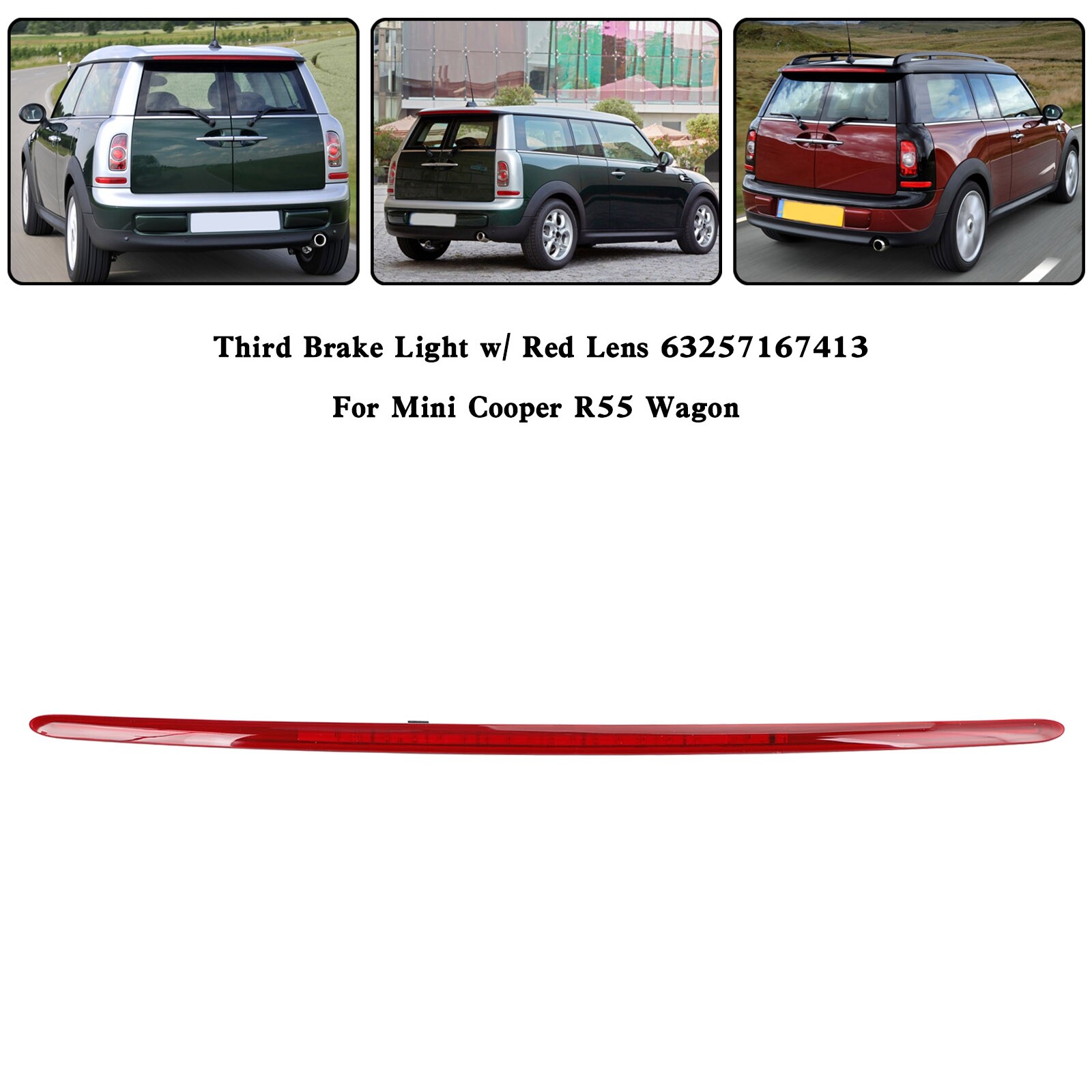 Third Brake Light w/ Red Lens 63257167413 For Mini Cooper R55