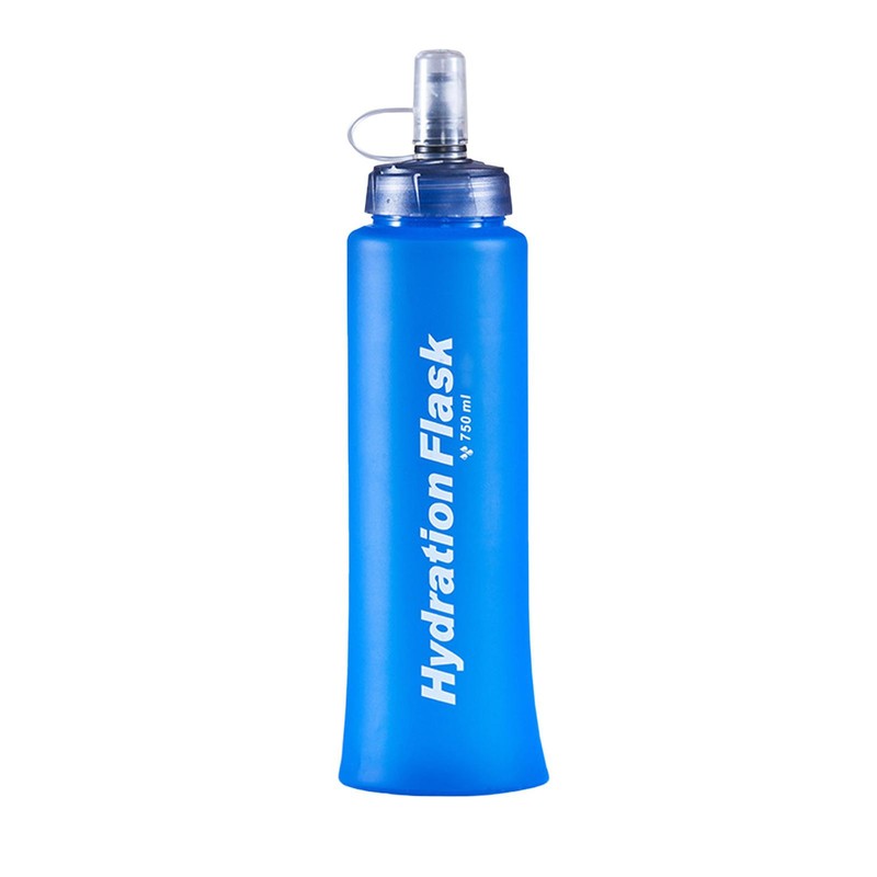 Collapsible Sport Water Bottle Folding Flask BPA Free TPU For Running, Cycling