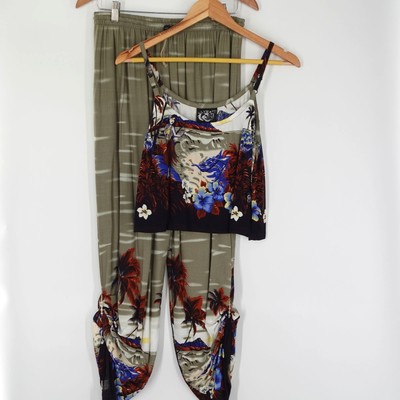 Uluwatu Beach 2 piece Beach Cover Pant set Sz L