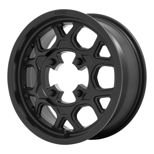 1 New 15X6 38 4X137 KMC Powersports KS133 Mesa Lite Satin Black Wheel/Rim